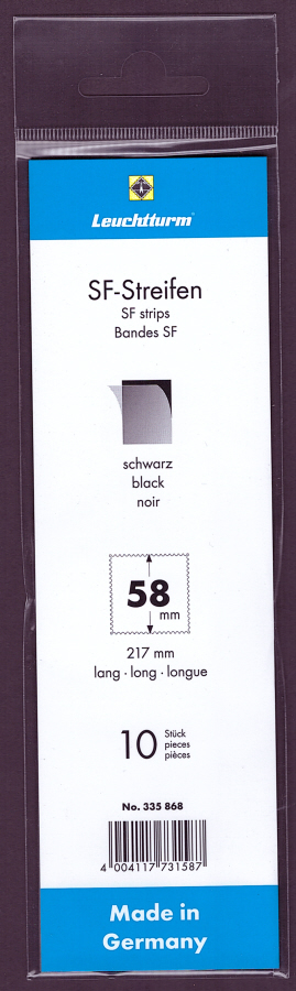 (image for) Lighthouse SF Stamp Mounts. Black - 58mm x 217mm strips. - Click Image to Close
